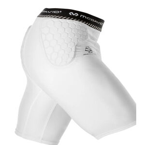 Men's McDavid HEX Basketball padded Compression Shorts XXL White Black
